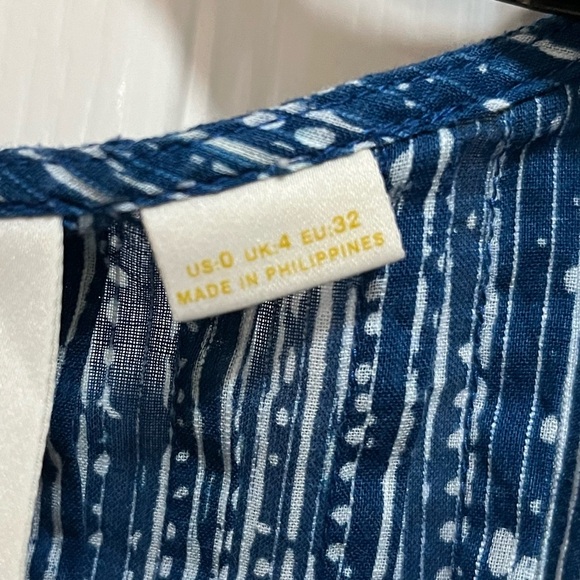 Anthropologie Maeve Blue Orchid Island Short Sleeve Boho Blouse Top Cotton 0 - Picture 5 of 10